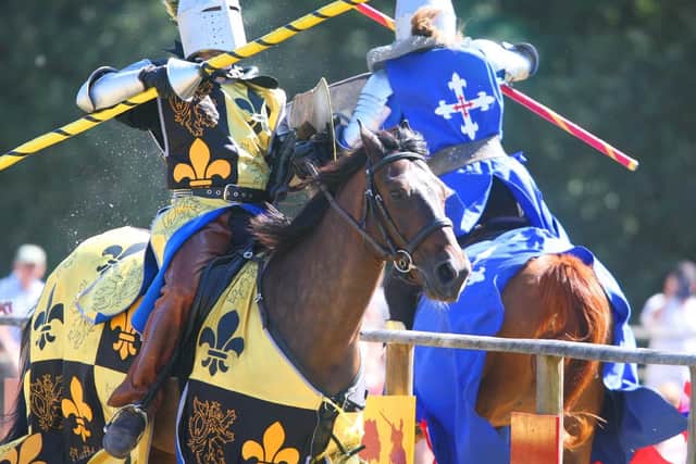The knights during the joust